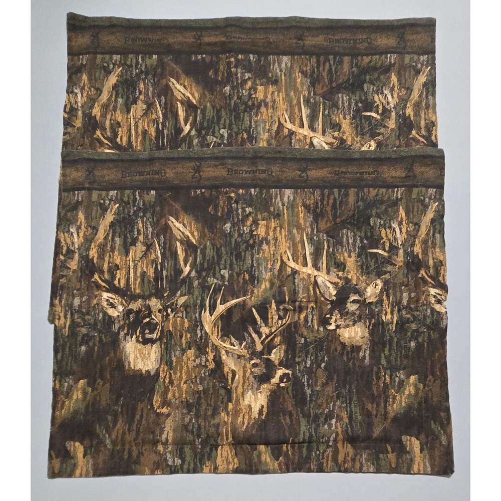 Browning Pillow Shams Deer Print Covers Camo Lodge Cotton Hunting Set 2